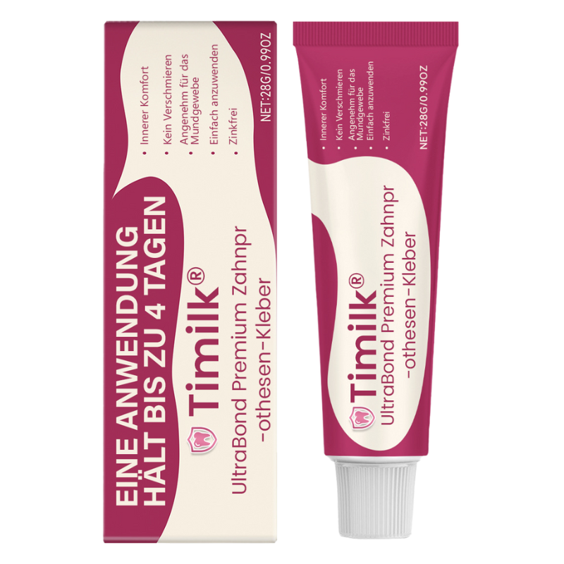 Timilk® UltraBond Premium Denture Adhesive 🔥 FDA Certified (Clinically Proven 4-Day Hold for Secure, Comfortable & Zinc-Free Denture Fit 🦷)