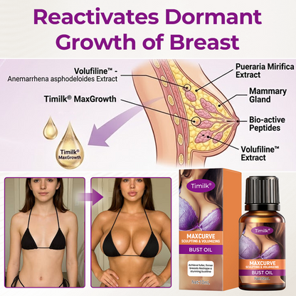 Timilk® MaxCurve Sculpting & Volumizing Bust Oil 🌸 — Say Goodbye to Sagging & Flat Busts 💖, Get Fuller, Firmer Curves 📈, Non-Surgical ✅, Try It Now! 🔥