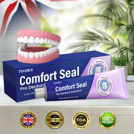 LIMITED SPECIAL OFFER 🔥 Timilk® Comfort Seal Pro Denture Adhesive🦷💜FDA Certified (Clinically Proven 96-   Hour Lock Hold for   Secure, Comfortable &   Zinc-Free Denture Fit)